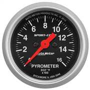 AutoMeter 3344 - GAUGE, PYROMETER (EGT), 2 1/16", 1600?F, DIGITAL STEPPER MOTOR, SPORT-COMP 3
