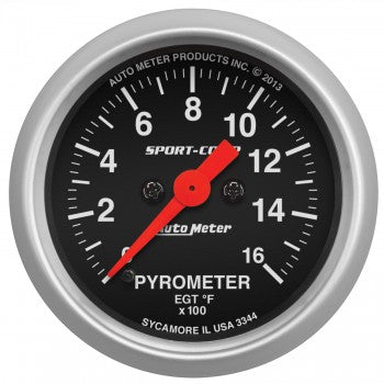 AutoMeter 3344 - GAUGE, PYROMETER (EGT), 2 1/16", 1600?F, DIGITAL STEPPER MOTOR, SPORT-COMP 4