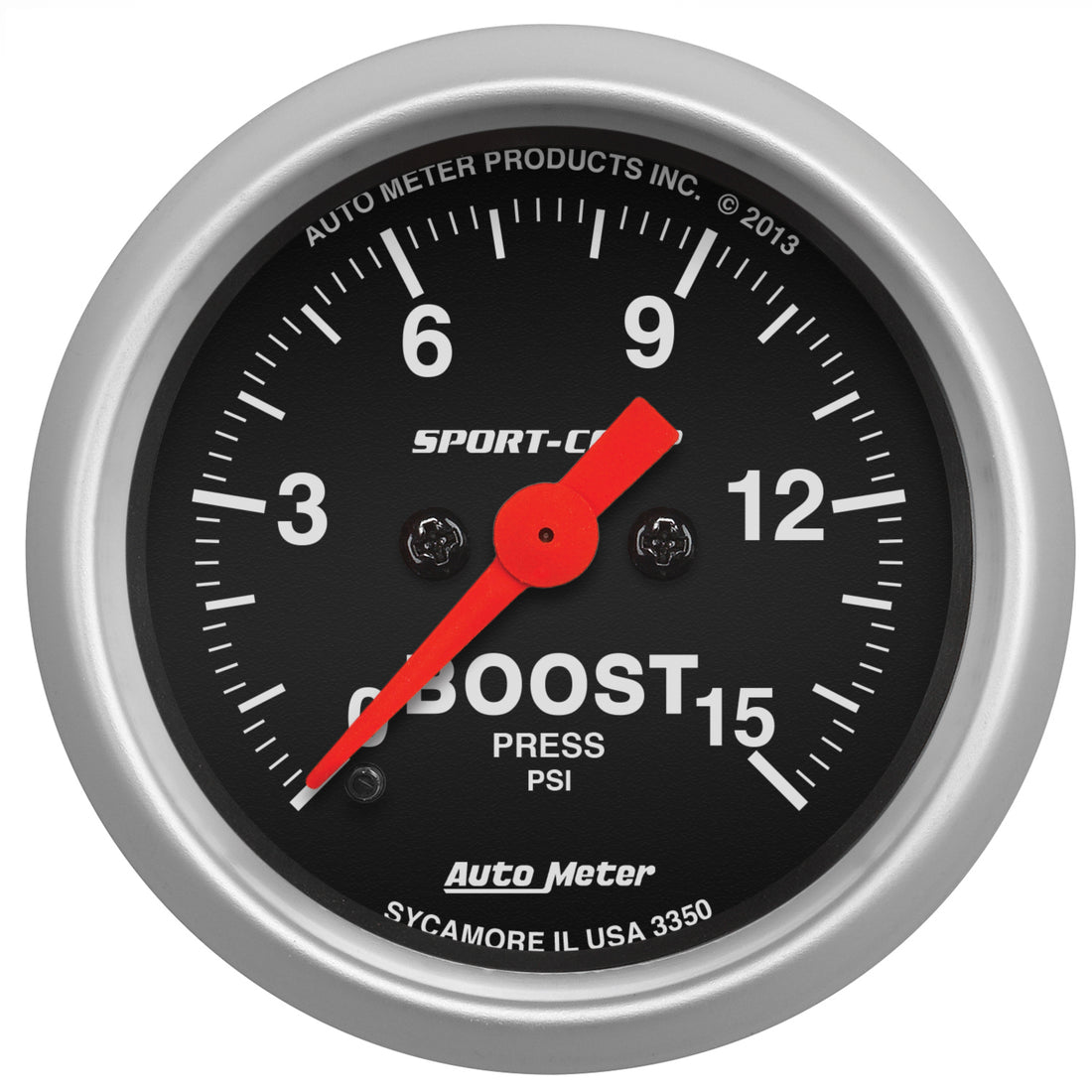 AutoMeter 3350 - GAUGE, BOOST, 2 1/16", 15PSI, DIGITAL STEPPER MOTOR, SPORT-COMP 3
