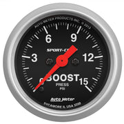 AutoMeter 3350 - GAUGE, BOOST, 2 1/16", 15PSI, DIGITAL STEPPER MOTOR, SPORT-COMP 3
