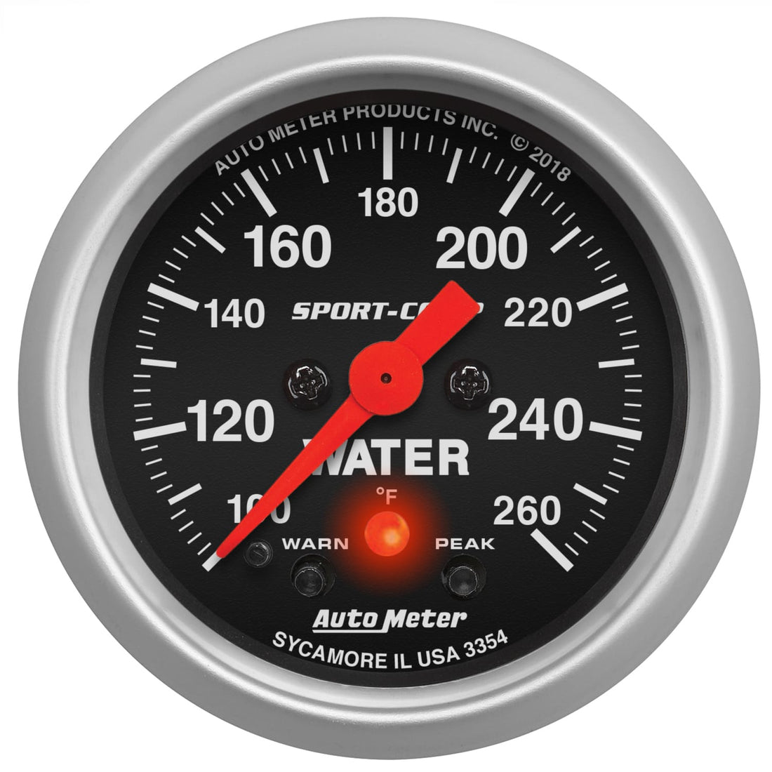 AutoMeter Body AutoMeter 3354 - GAUGE, WATER TEMP, 2 1/16", 260?F, DIGITAL STEPPER MOTOR W/PK & WRN, SPORT-COMP