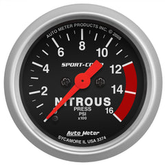 AutoMeter 3374 - GAUGE, NITROUS PRESSURE, 2 1/16", 1600PSI, DIGITAL STEPPER MOTOR, SPORT-COMP
