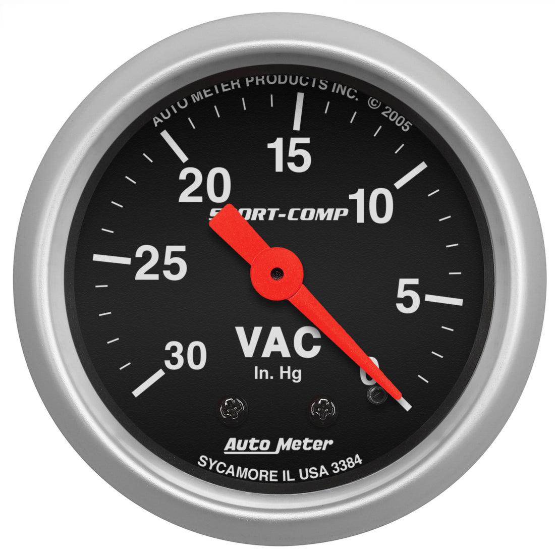 AutoMeter 3384 - GAUGE, VACUUM, 2 1/16", 30INHG, MECHANICAL, SPORT-COMP 3