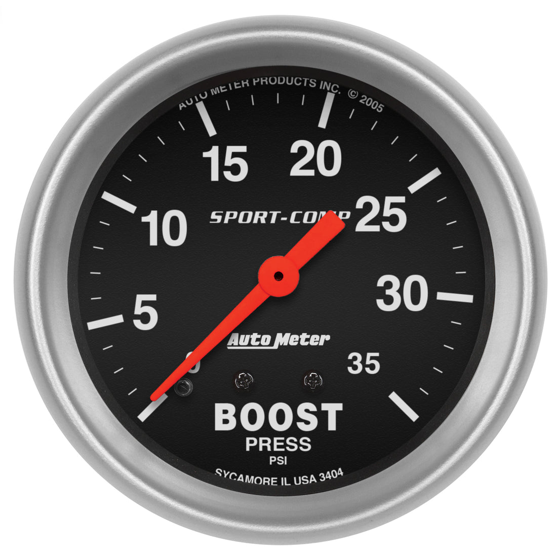 AutoMeter 3404 - GAUGE, BOOST, 2 5/8", 35PSI, MECHANICAL, SPORT-COMP 3