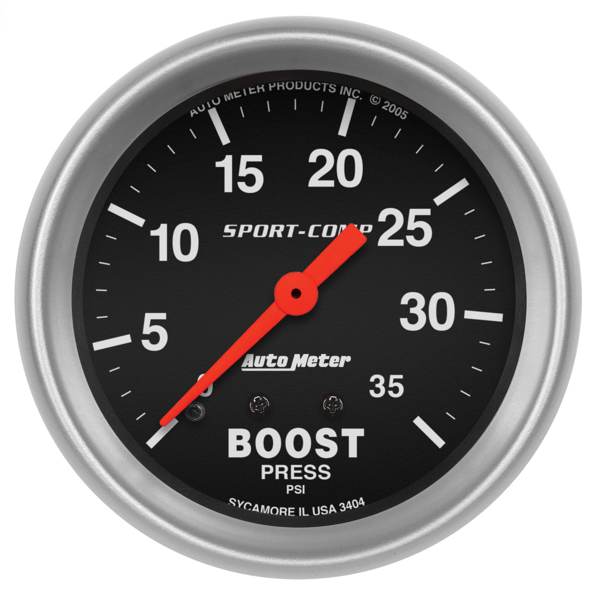 AutoMeter 3404 - GAUGE, BOOST, 2 5/8", 35PSI, MECHANICAL, SPORT-COMP 3