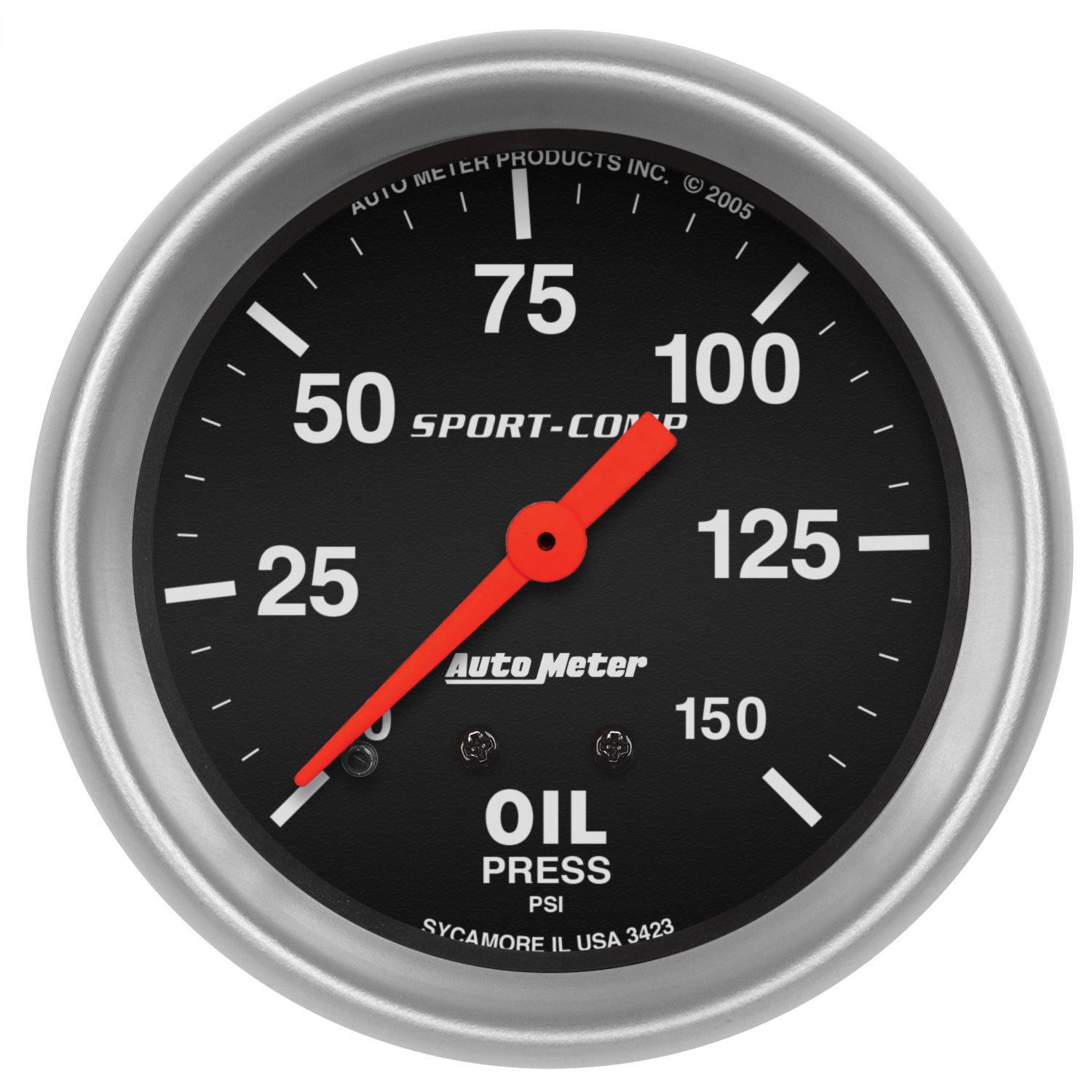 AutoMeter 3423 - GAUGE, OIL PRESSURE, 2 5/8", 150PSI, MECHANICAL, SPORT-COMP 3