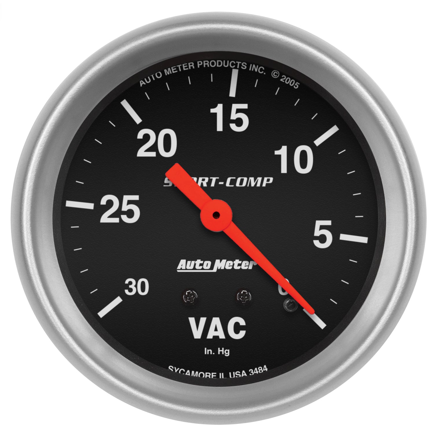 AutoMeter 3484 - GAUGE, VACUUM, 2 5/8", 30INHG, MECHANICAL, SPORT-COMP 3