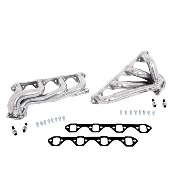 BBK Performance Parts 35110 - 1987-1995 FORD F150 351W 1-5/8 SHORTY EXHAUST HEADERS (POLISHED SILVER CERAMIC) 1