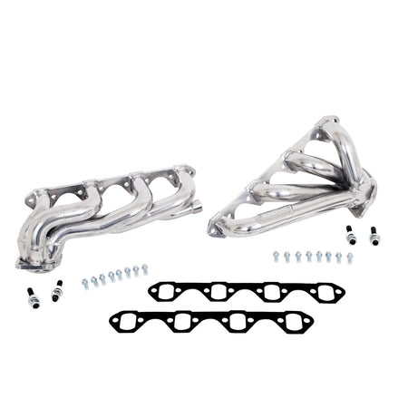 BBK Performance Parts 35110 - 1987-1995 FORD F150 351W 1-5/8 SHORTY EXHAUST HEADERS (POLISHED SILVER CERAMIC) 1
