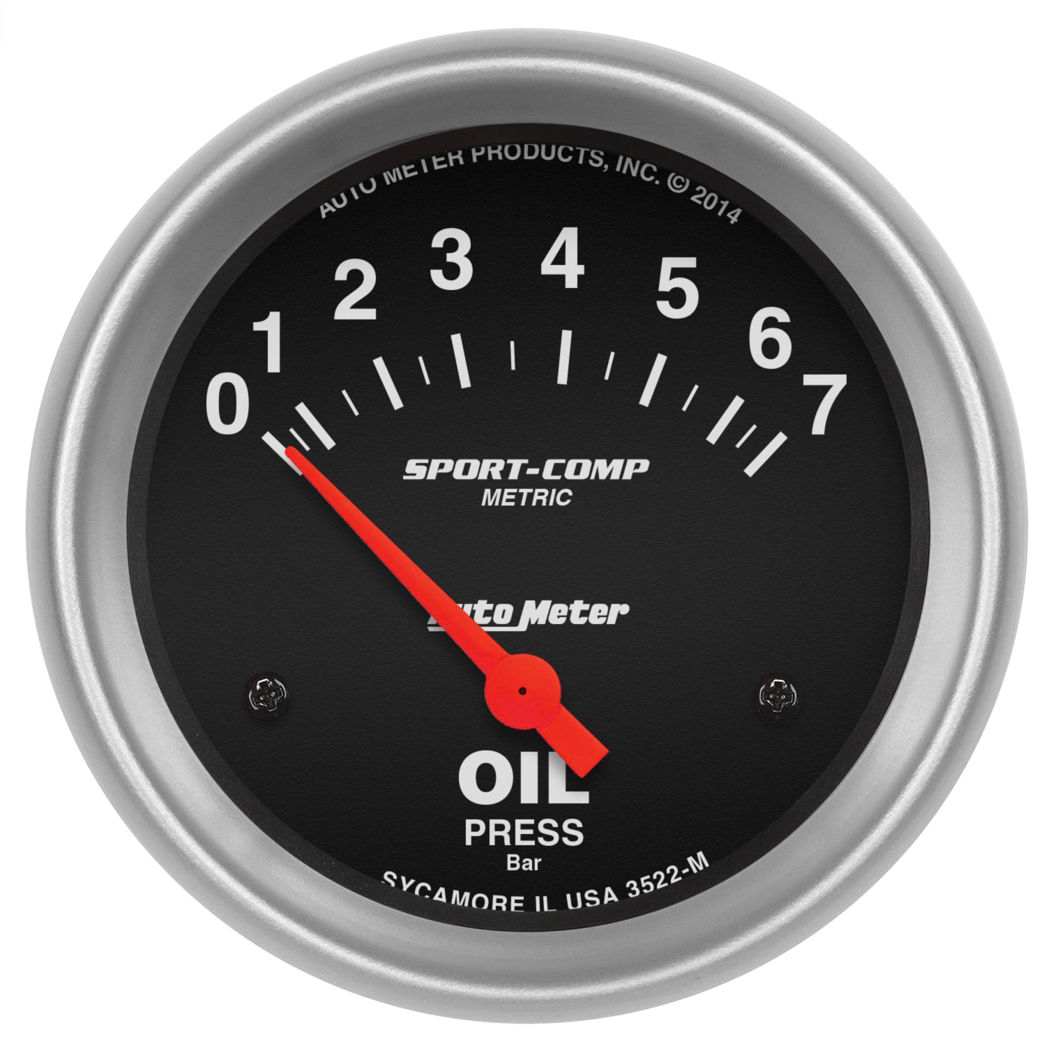 AutoMeter 3522-M - GAUGE, OIL PRESSURE, 2 5/8", 7 BAR, ELECTRIC, SPORT-COMP 3