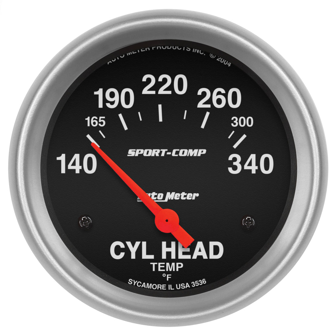 AutoMeter 3536 - GAUGE, CYLINDER HEAD TEMP, 2 5/8", 140-340?F, ELECTRIC, SPORT-COMP 3