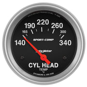 AutoMeter 3536 - GAUGE, CYLINDER HEAD TEMP, 2 5/8", 140-340?F, ELECTRIC, SPORT-COMP 3