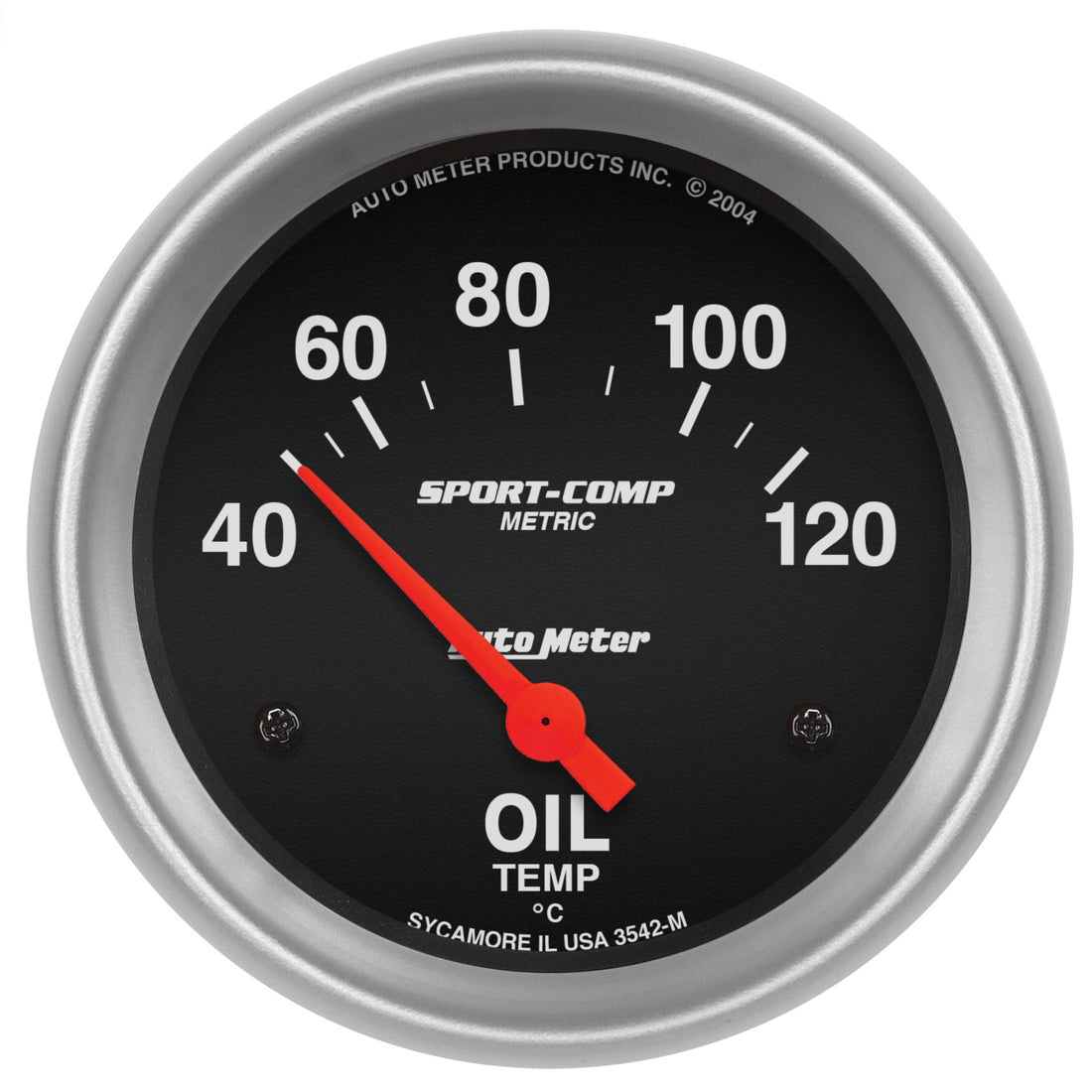 AutoMeter 3542-M - GAUGE, OIL TEMP, 2 5/8", 40-120?F, ELECTRIC, SPORT-COMP 3