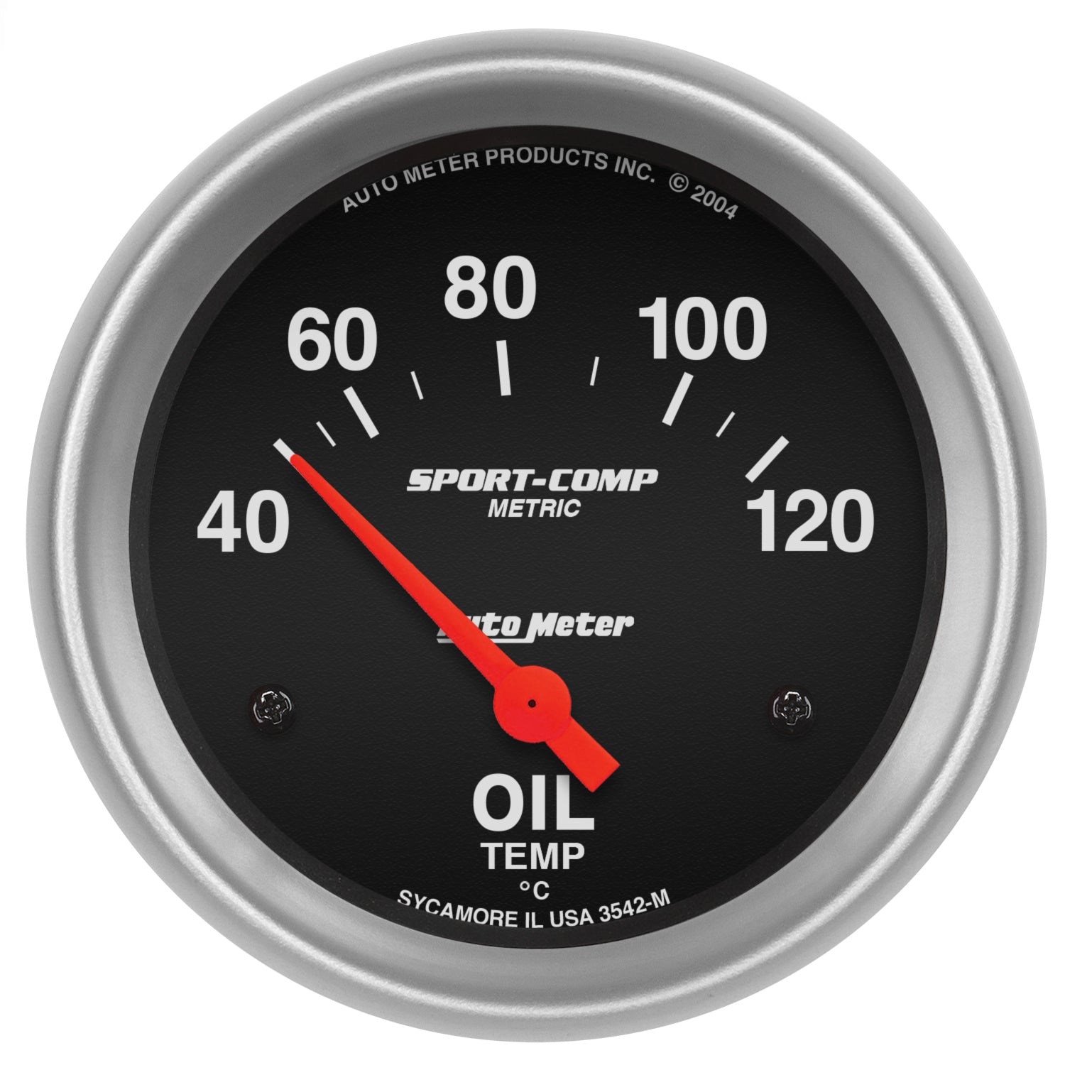 AutoMeter 3542-M - GAUGE, OIL TEMP, 2 5/8", 40-120?F, ELECTRIC, SPORT-COMP 3