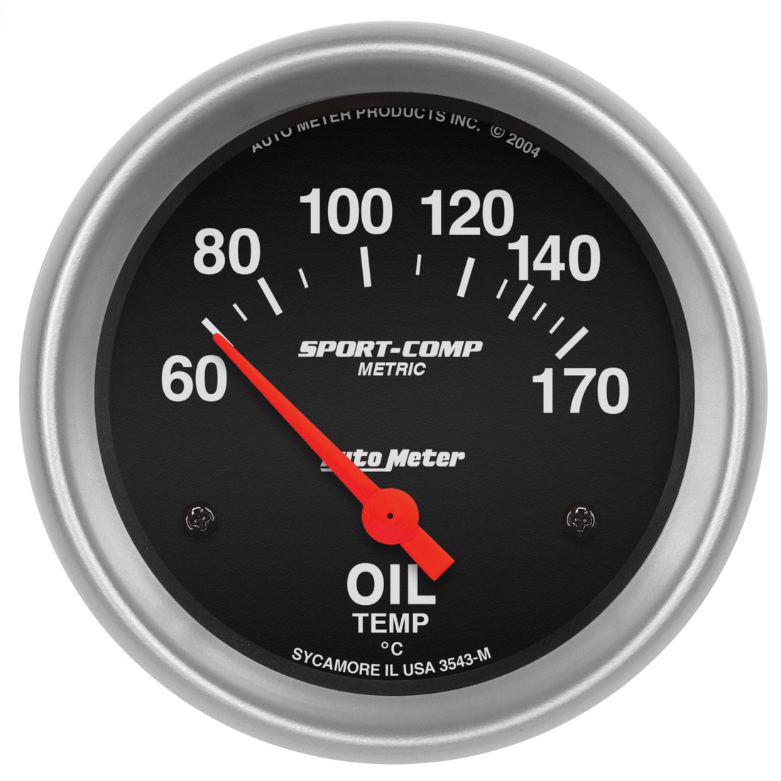 AutoMeter 3543-M - GAUGE, OIL TEMP, 2 5/8", 60-170?F, ELECTRIC, SPORT-COMP 3
