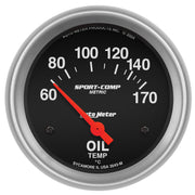 AutoMeter 3543-M - GAUGE, OIL TEMP, 2 5/8", 60-170?F, ELECTRIC, SPORT-COMP 3