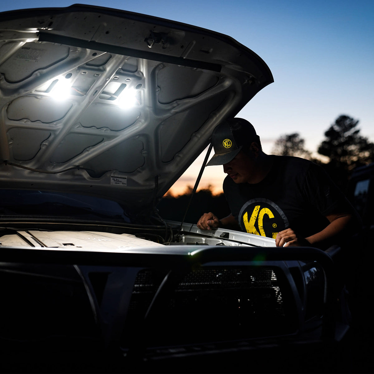 KC HiLiTES 355 - KC Cyclone V2 LED Under Hood 2-Light System Universal