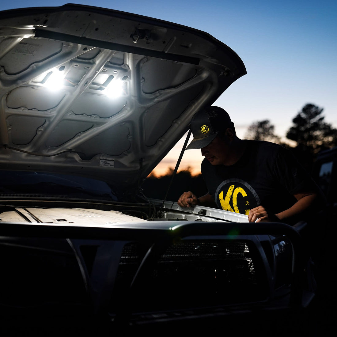 KC HiLiTES Electrical Lighting and Body KC HiLiTES 355 - KC Cyclone V2 LED Under Hood 2-Light System Universal