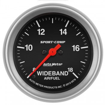 AutoMeter 3579 - GAUGE, AIR/FUEL RATIO-WIDEBAND, ANALOG, 2 5/8", 8:1-18:1, STPR MTR, SPORT-COMP 4