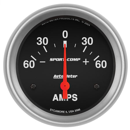 AutoMeter 3586 - GAUGE, AMMETER, 2 5/8", 60A, ELECTRIC, SPORT-COMP 3