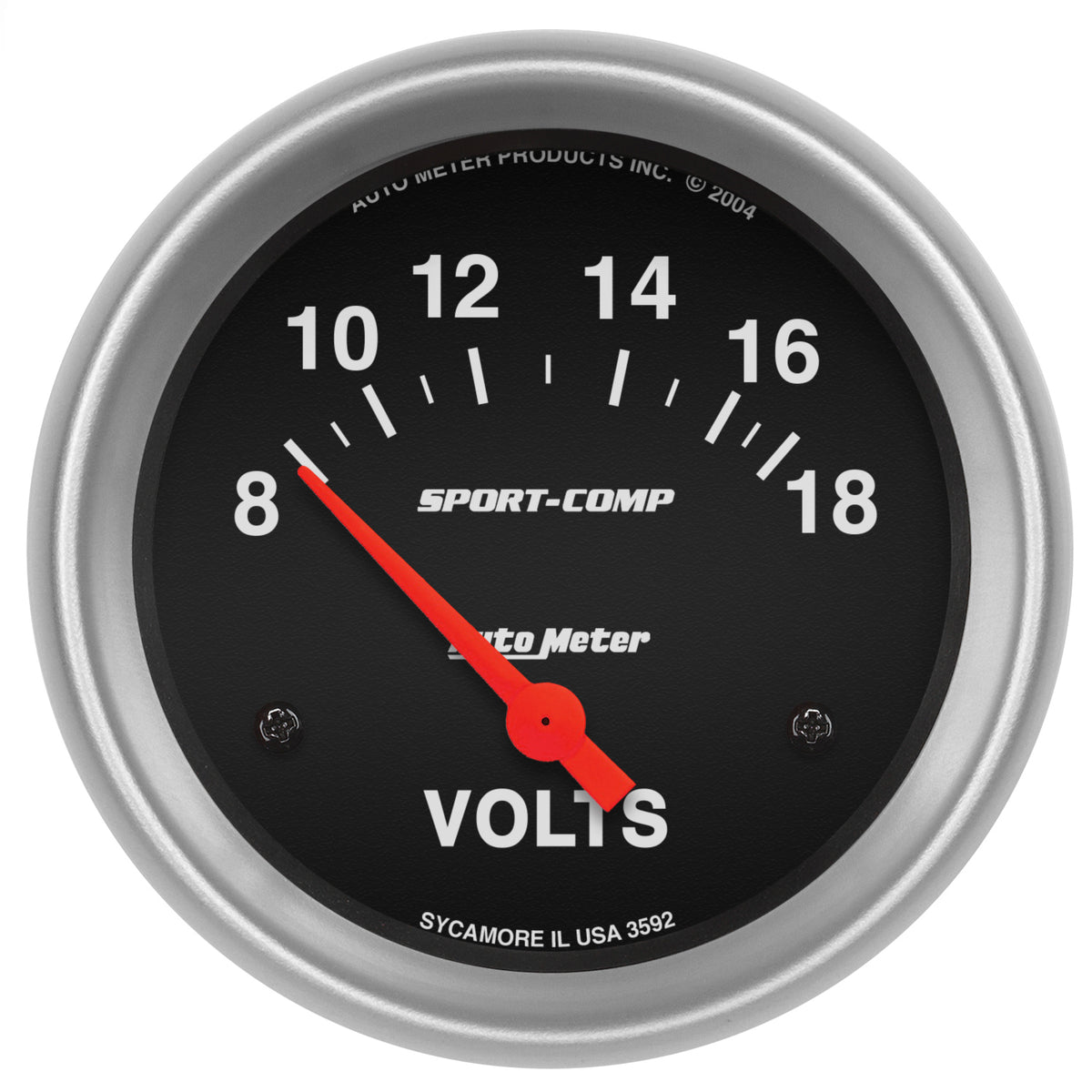 AutoMeter 3592 - GAUGE, VOLTMETER, 2 5/8", 18V, ELECTRIC, SPORT-COMP