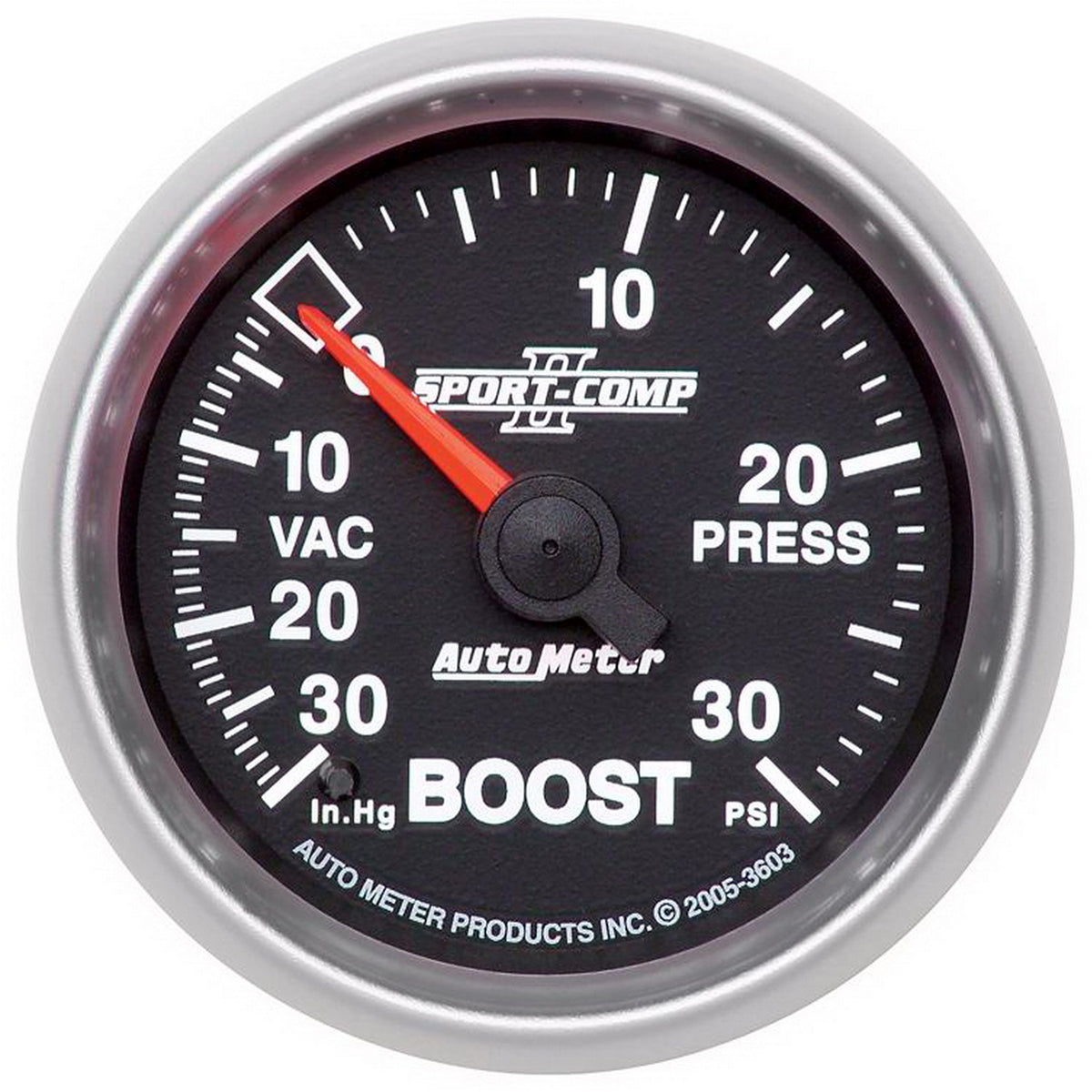 AutoMeter 3603 - GAUGE, VAC/BOOST, 2 1/16", 30INHG-30PSI, MECHANICAL, SPORT-COMP II