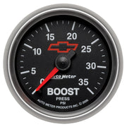 AutoMeter 3604-00406 - GAUGE, BOOST, 2 1/16", 35PSI, MECHANICAL, CHEVY RED BOWTIE, BLACK 3
