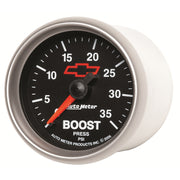 AutoMeter 3604-00406 - GAUGE, BOOST, 2 1/16", 35PSI, MECHANICAL, CHEVY RED BOWTIE, BLACK 4