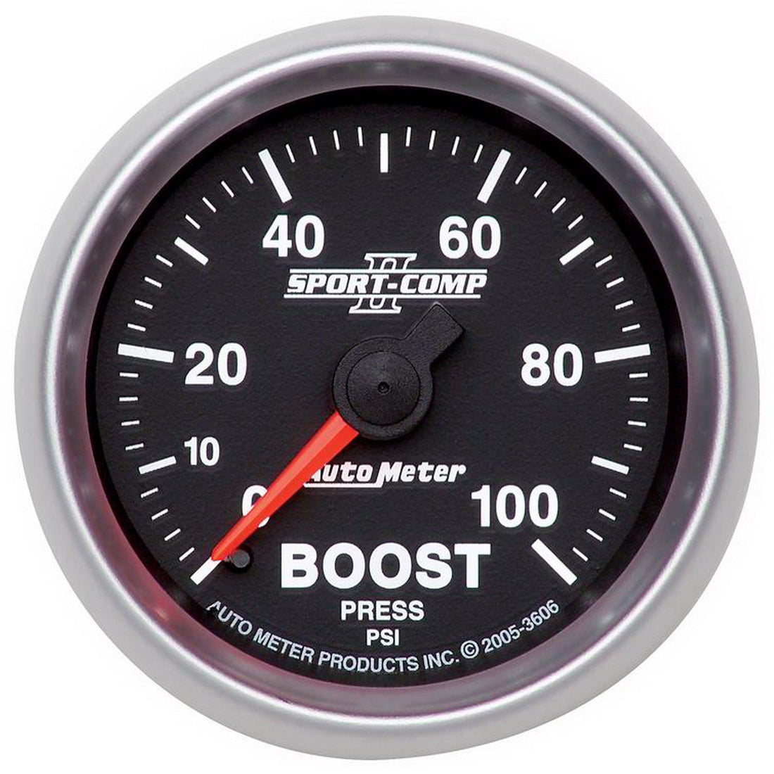 AutoMeter 3606 - GAUGE, BOOST, 2 1/16", 100PSI, MECHANICAL, SPORT-COMP II 3