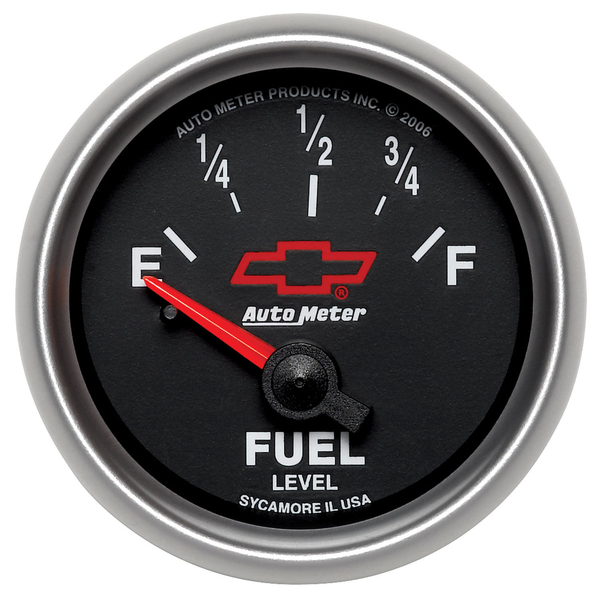 AutoMeter 3613-00406 - GAUGE, FUEL LEVEL, 2 1/16", 0OE TO 90OF, ELEC, CHEVY RED BOWTIE, BLACK 3
