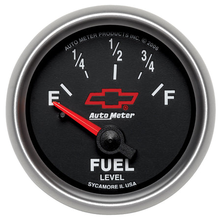 AutoMeter 3613-00406 - GAUGE, FUEL LEVEL, 2 1/16", 0OE TO 90OF, ELEC, CHEVY RED BOWTIE, BLACK 3