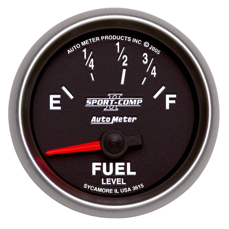 AutoMeter 3615 - GAUGE, FUEL LEVEL, 2 1/16", 73OE TO 10OF, ELEC, SPORT-COMP II 3