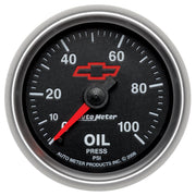 AutoMeter 3621-00406 - GAUGE, OIL PRESSURE, 2 1/16", 100PSI, MECHANICAL, CHEVY RED BOWTIE, BLACK 3
