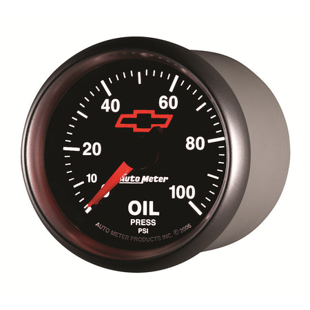 AutoMeter 3621-00406 - GAUGE, OIL PRESSURE, 2 1/16", 100PSI, MECHANICAL, CHEVY RED BOWTIE, BLACK 5