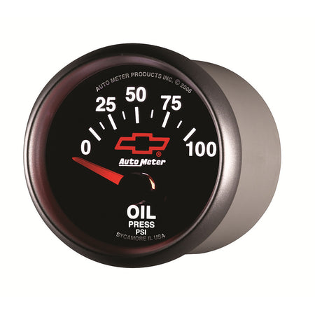 AutoMeter 3627-00406 - GAUGE, OIL PRESSURE, 2 1/16", 100PSI, ELECTRIC, CHEVY RED BOWTIE, BLACK 5