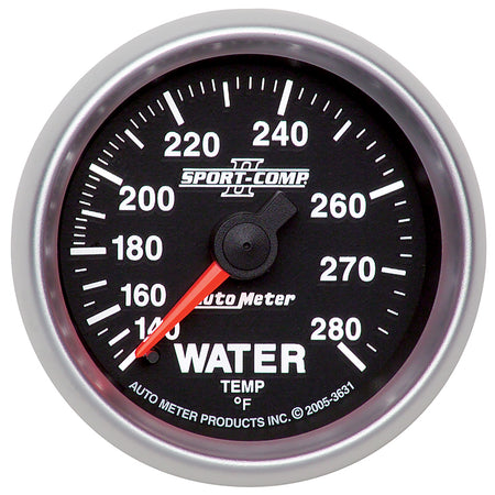 AutoMeter 3631 - GAUGE, WATER TEMP, 2 1/16", 140-280?F, MECHANICAL, SPORT-COMP II 3