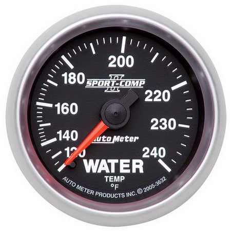 AutoMeter 3632 - GAUGE, WATER TEMP, 2 1/16", 120-240?F, MECHANICAL, SPORT-COMP II 3