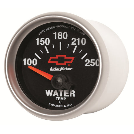 AutoMeter 3637-00406 - GAUGE, WATER TEMP, 2 1/16", 100-250?F, ELECTRIC, CHEVY RED BOWTIE, BLACK 4