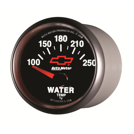 AutoMeter 3637-00406 - GAUGE, WATER TEMP, 2 1/16", 100-250?F, ELECTRIC, CHEVY RED BOWTIE, BLACK 5