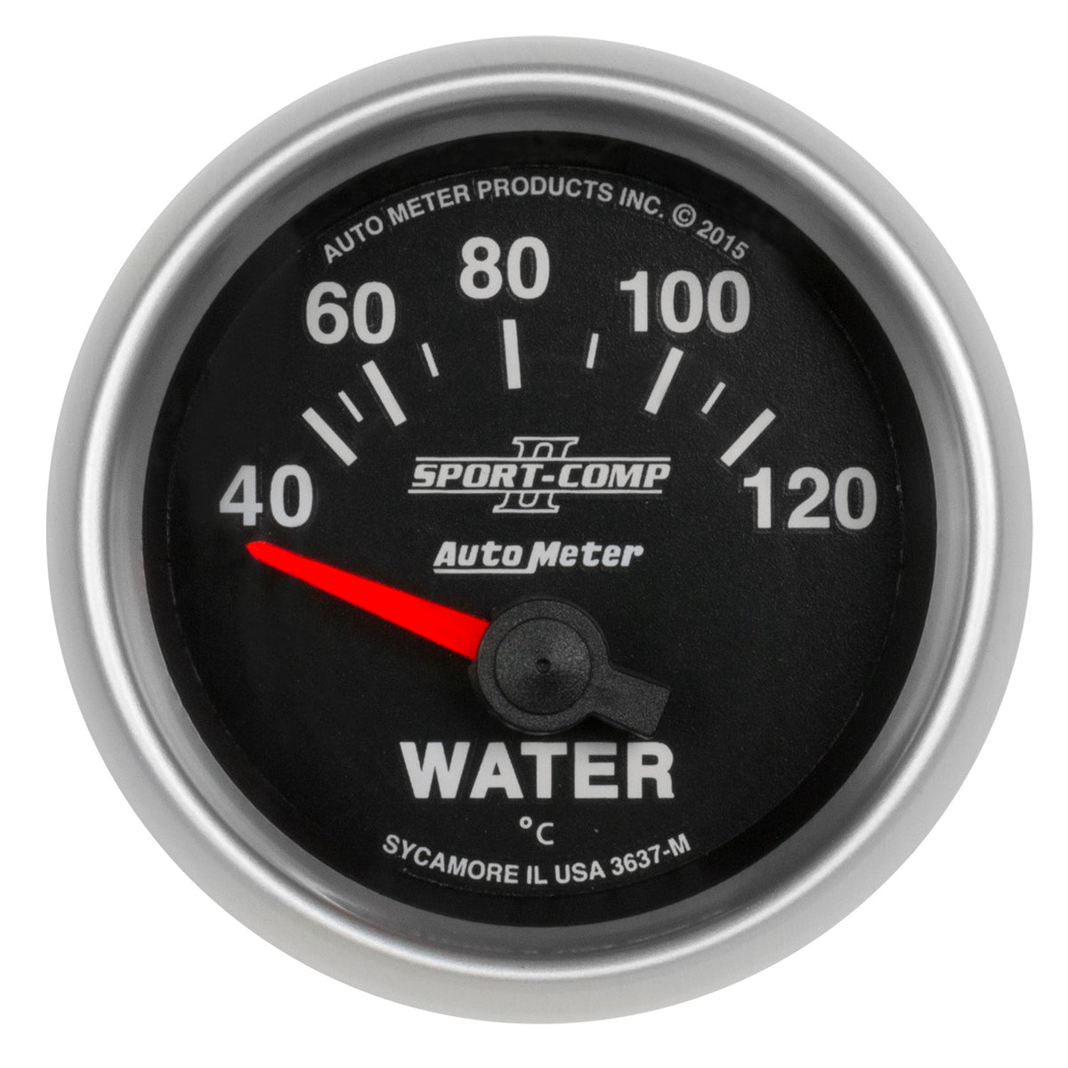 AutoMeter 3637-M - GAUGE, WATER TEMP, 2 1/16", 40-120?C, ELECTRIC, SPORT-COMP II 3