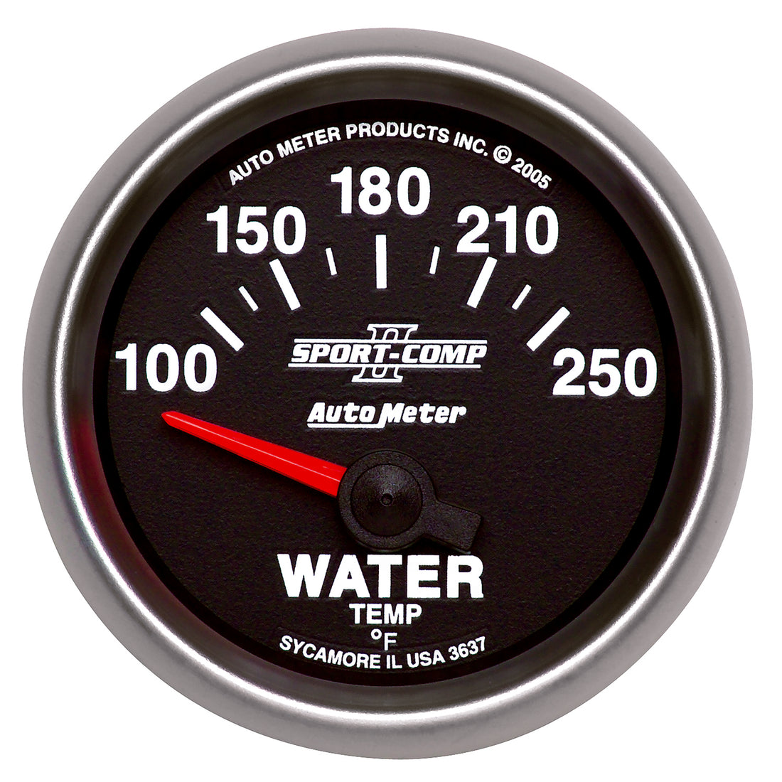 AutoMeter 3637 - GAUGE, WATER TEMP, 2 1/16", 100-250?F, ELECTRIC, SPORT-COMP II 3