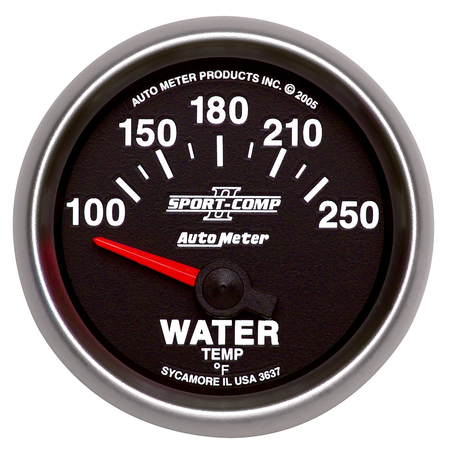 AutoMeter 3637 - GAUGE, WATER TEMP, 2 1/16", 100-250?F, ELECTRIC, SPORT-COMP II 3