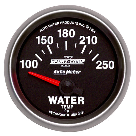 AutoMeter 3637 - GAUGE, WATER TEMP, 2 1/16", 100-250?F, ELECTRIC, SPORT-COMP II 3