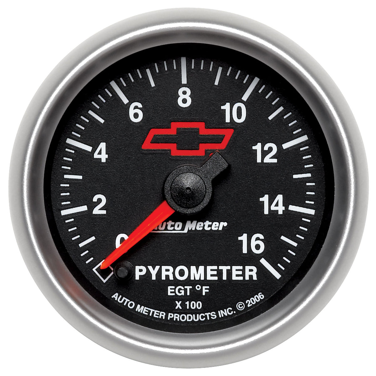 AutoMeter 3644-00406 - GAUGE, PYROMETER (EGT), 2 1/16", 1600?F, STEPPER MOTOR, CHEVY RED BOWTIE, BLACK 3