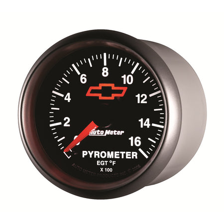 AutoMeter 3644-00406 - GAUGE, PYROMETER (EGT), 2 1/16", 1600?F, STEPPER MOTOR, CHEVY RED BOWTIE, BLACK 5