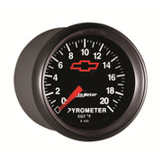 AutoMeter 3645-00406 - GAUGE, PYROMETER (EGT), 2 1/16", 2000?F, STEPPER MOTOR, CHEVY RED BOWTIE, BLACK 3