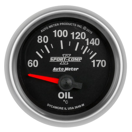 AutoMeter 3648-M - GAUGE, OIL TEMP, 2 1/16", 60-170?F, ELECTRIC, SPORT-COMP II 3