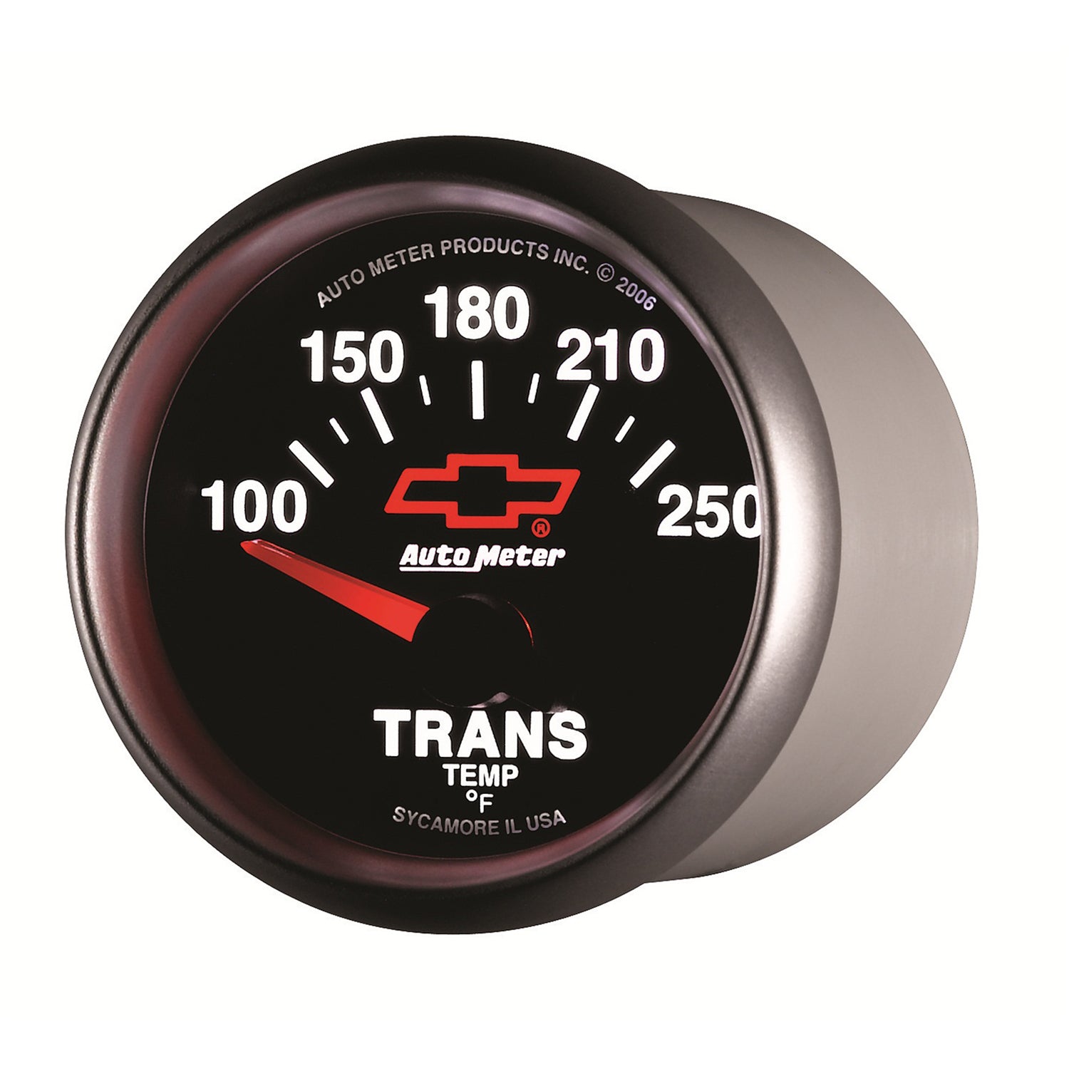 AutoMeter 3649-00406 - GAUGE, TRANSMISSION TEMP, 2 1/16", 100-250?F, ELECTRIC, CHEVY RED BOWTIE, BLACK 5