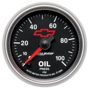 AutoMeter 3653-00406 - GAGE, OIL PRSSURE, 2 1/16", 100PSI, DIGTL STPPR MTR, CHEVY RED BOWTIE, BLACK 3
