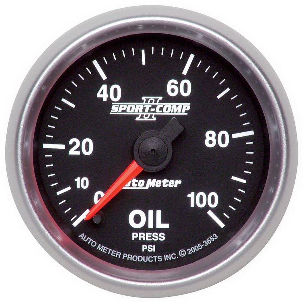 AutoMeter 3653 - GAUGE, OIL PRESSURE, 2 1/16", 100PSI, DIGITAL STEPPER MOTOR, SPORT-COMP II 1